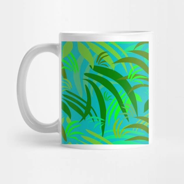 Fronds on Cyan Repeat 5748 by ArtticArlo